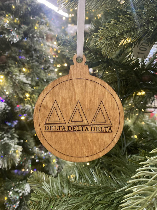 Delta Delta Delta Wooden Ornament| Tri Delt Christmas| Ornaments| Sorority Gifts| Greek Gifts |College Gift| Officially Licensed Accessories