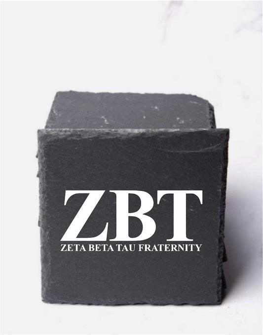 Zeta Beta Tau Slate Coasters (4) | ZBT Coasters| Custom Fraternity Gifts| Greek Life Gift| College Gift| Officially Licensed Accessories