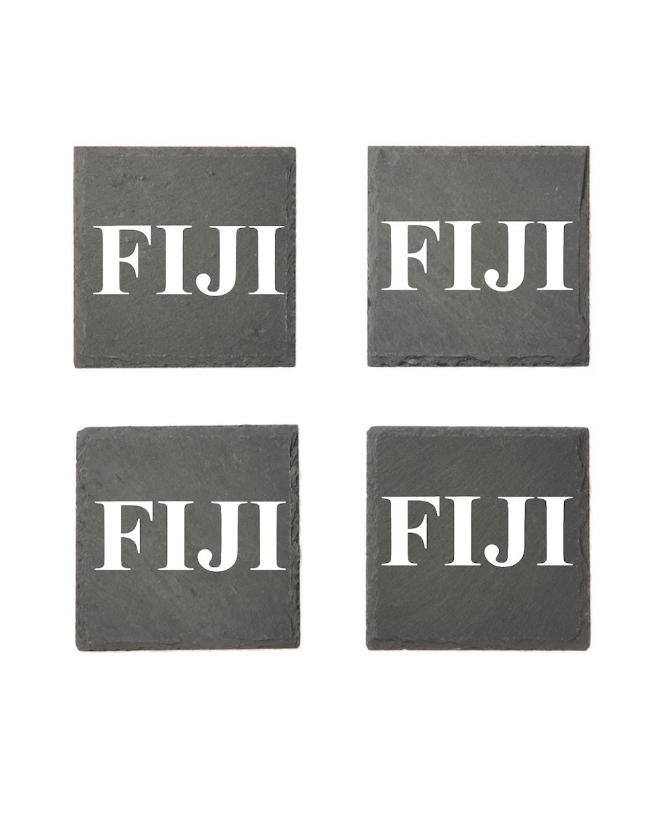 FIJI Slate Coasters (4) | FIJI Coasters| Custom Fraternity Gifts| Greek Life Gift| College Gift| Officially Licensed Accessories