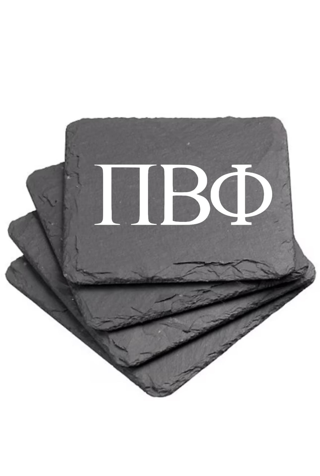 Pi Beta Phi Slate Coasters (4)| Pi Phi Coasters| Custom Sorority Gifts| Greek Life Gifts| College Gifts| Officially Licensed Accessories