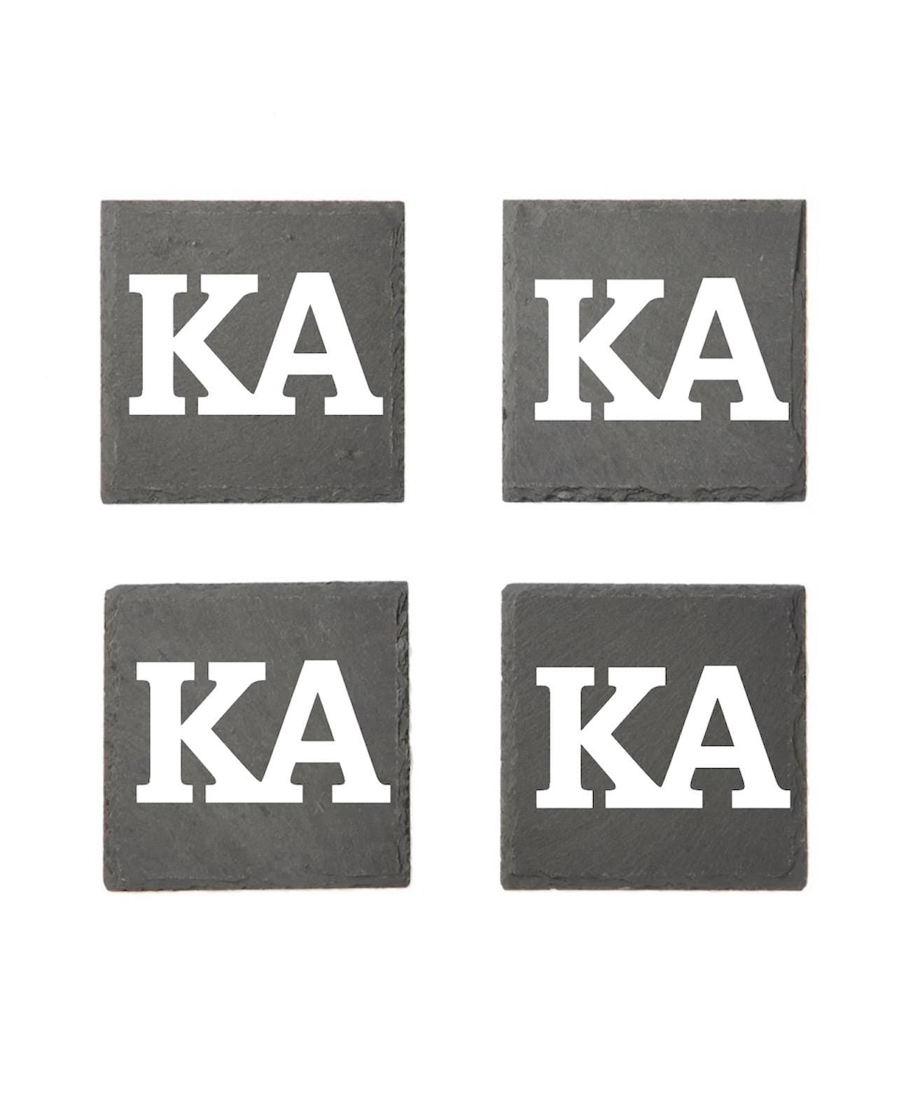 Kappa Alpha Order Coasters (4) | KA Coasters| Custom Fraternity Gift| Greek Life Gift| College Gift| Officially Licensed Accessories