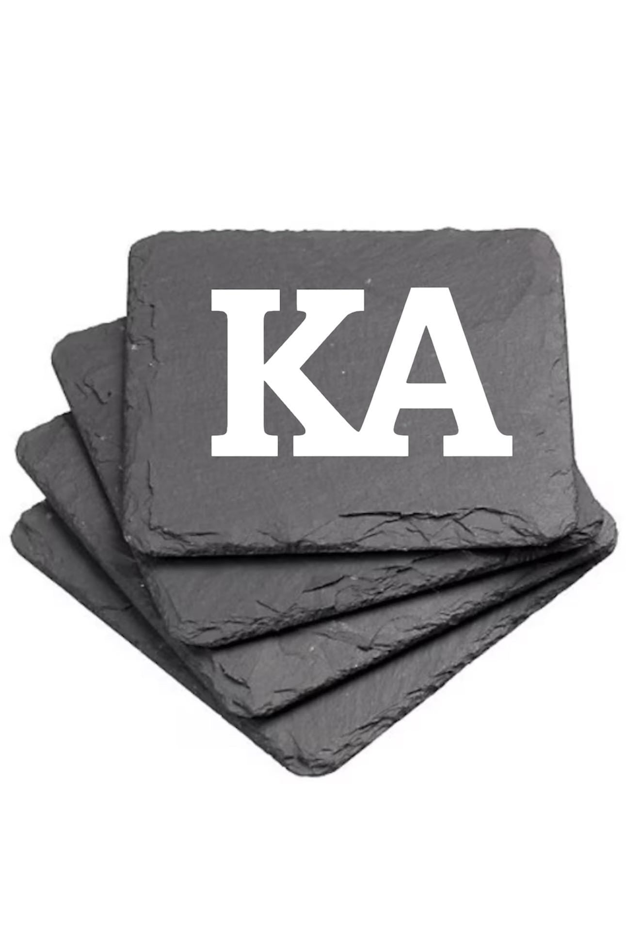 Kappa Alpha Order Coasters (4) | KA Coasters| Custom Fraternity Gift| Greek Life Gift| College Gift| Officially Licensed Accessories