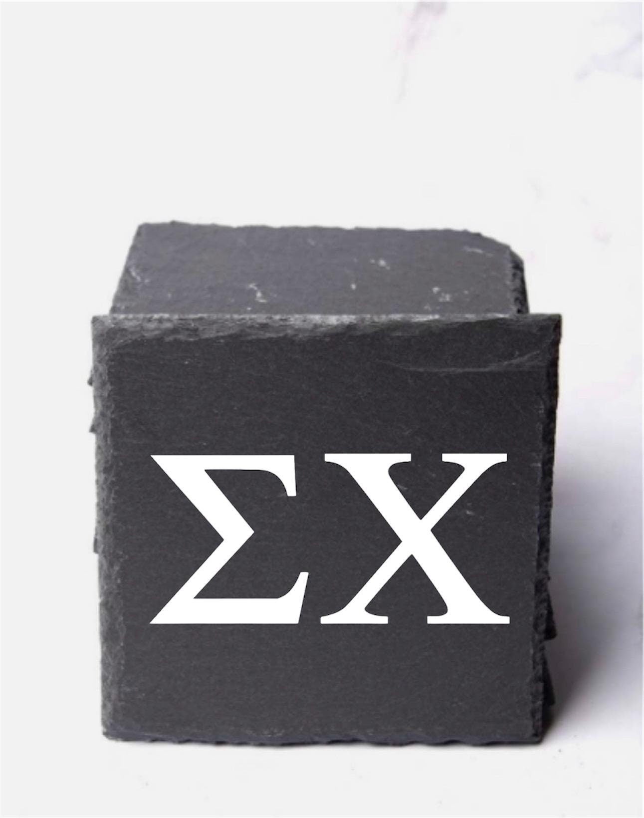 Sigma Chi Slate Coasters (4) | Sigma Chi Coasters| Custom Fraternity Gifts| Greek Life Gift| College Gift| Officially Licensed Accessories