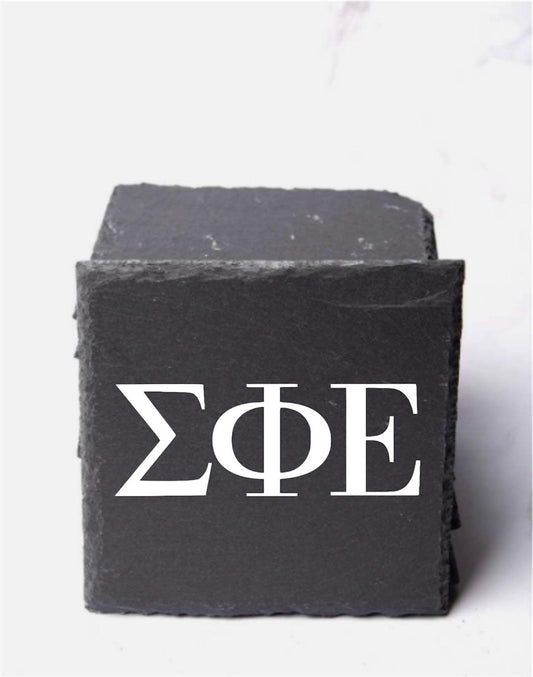 Sigma Phi Epsilon Slate Coasters (4) | Sig Ep Coasters| Custom Frat Gifts| Greek Life Gift| College Gift| Officially Licensed Accessories