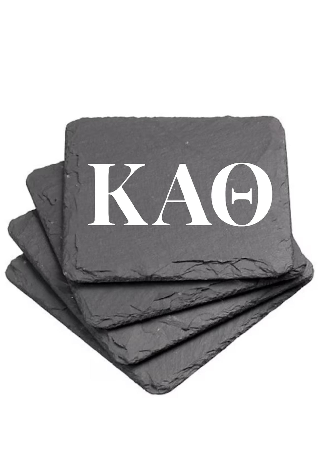 Kappa Alpha Theta Slate Coasters (4)| Theta Coasters| Custom Sorority Gifts| Greek Life Gift| College Gift| Officially Licensed Accessories