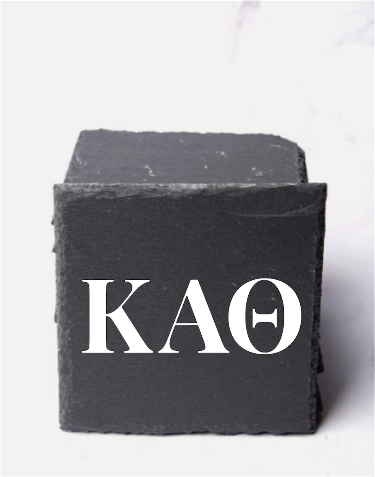 Kappa Alpha Theta Slate Coasters (4)| Theta Coasters| Custom Sorority Gifts| Greek Life Gift| College Gift| Officially Licensed Accessories