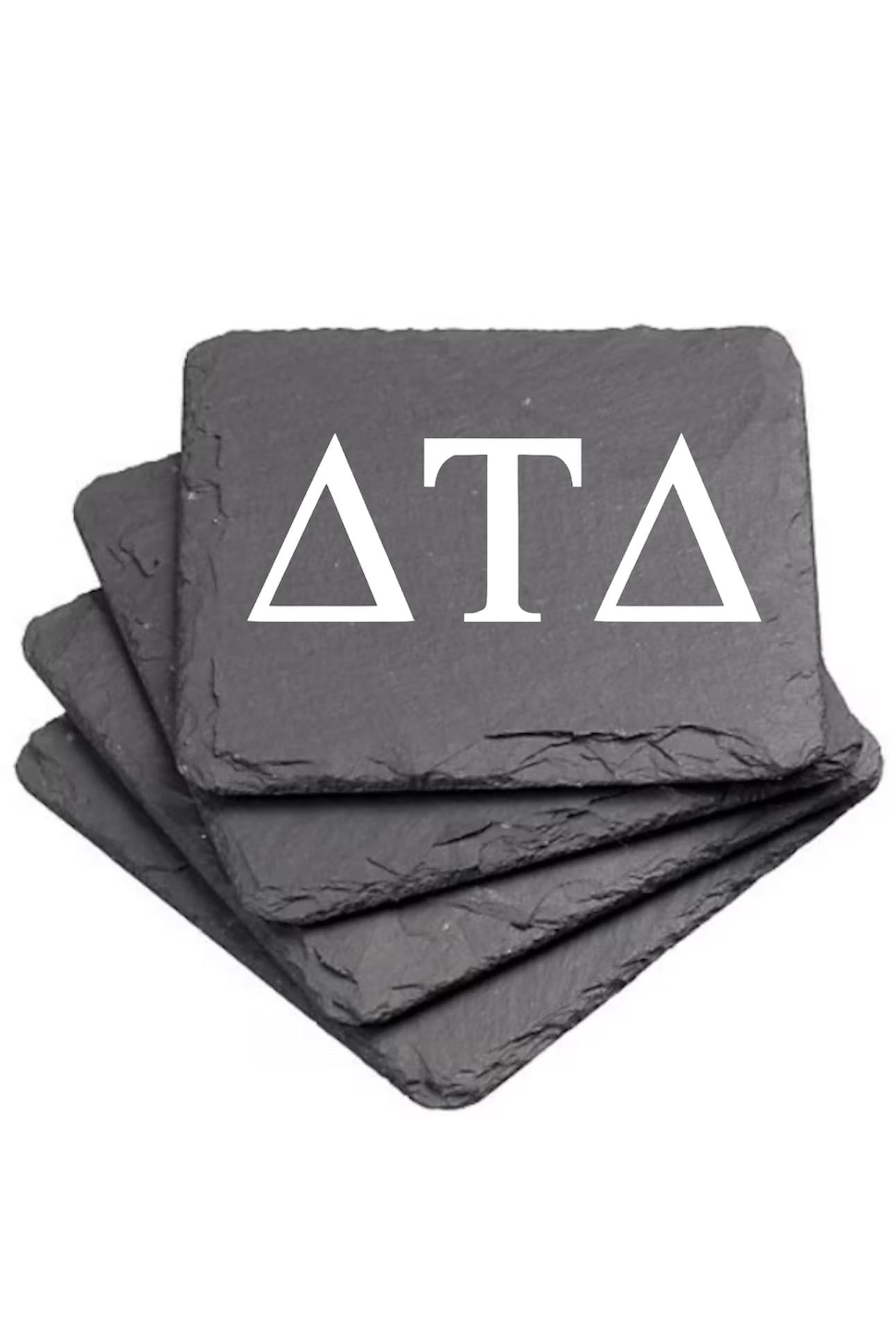 Delta Tau Delta Slate Coasters (4) | Delt Coasters| Custom Frat Gifts| Greek Life Gift| College Gift| Officially Licensed Accessories