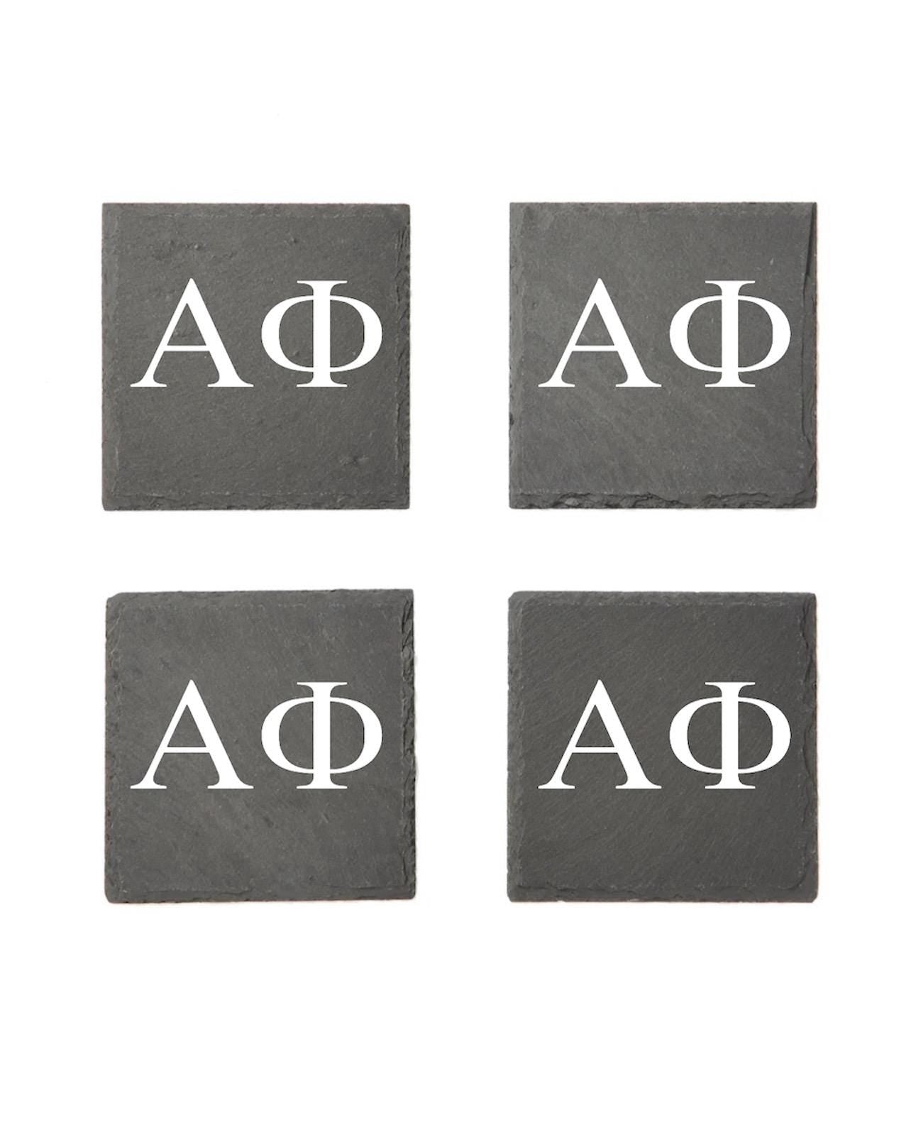 Alpha Phi Slate Coasters (4)| A Phi Coasters| Custom Sorority Gifts| Greek Life Gift| College Gift| Officially Licensed Accessories