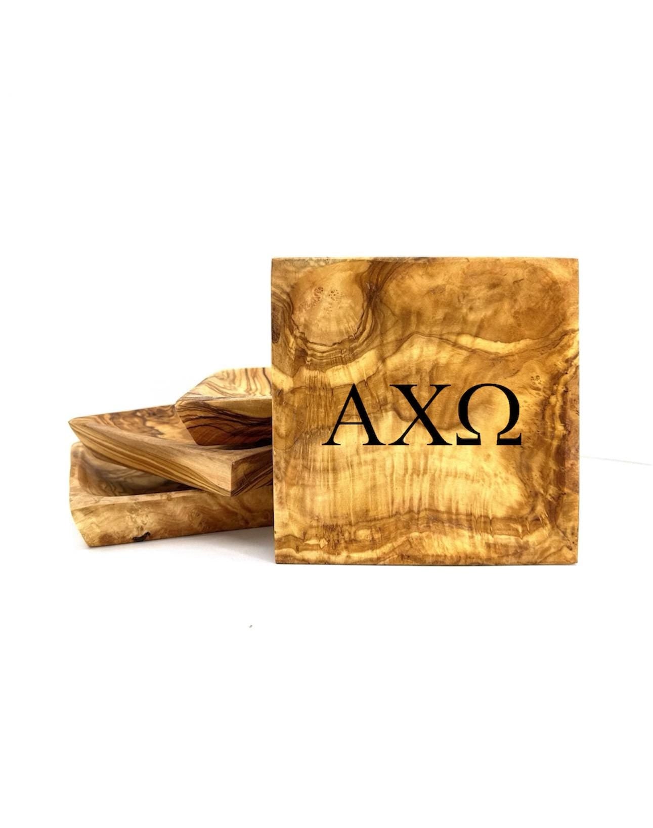 Alpha Chi Omega Olive Wood Catchall| A Chi O Catchall| Custom Sorority Gifts| Greek Life Gift| College Gift| Officially Licensed Accessories