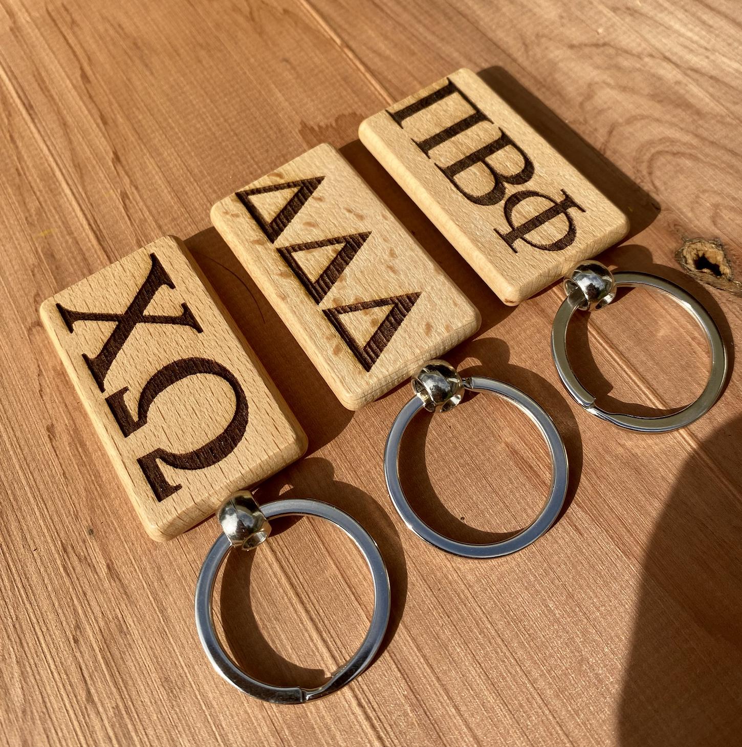 Custom Wooden Sorority Keychains| Greek Life Keychains| Sorority Gifts| Greek Life Gifts | College Gifts| Officially Licensed Accessories