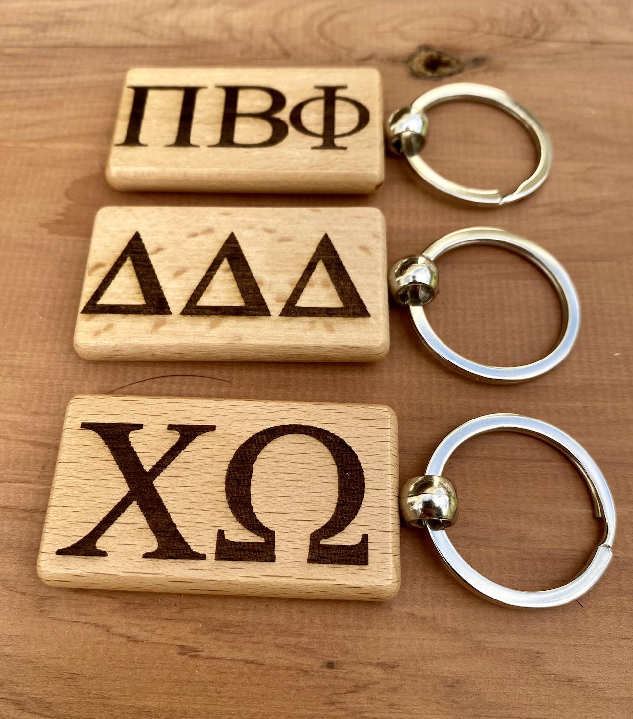 Custom Wooden Sorority Keychains| Greek Life Keychains| Sorority Gifts| Greek Life Gifts | College Gifts| Officially Licensed Accessories