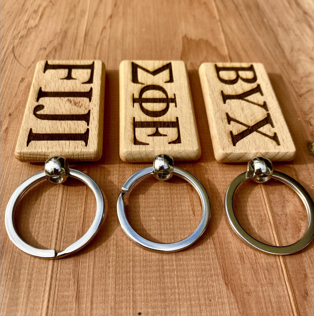 Custom Wooden Fraternity Keychains| Greek Life Keychains| Fraternity Gifts| Greek Life Gift | College Gifts| Officially Licensed Accessories