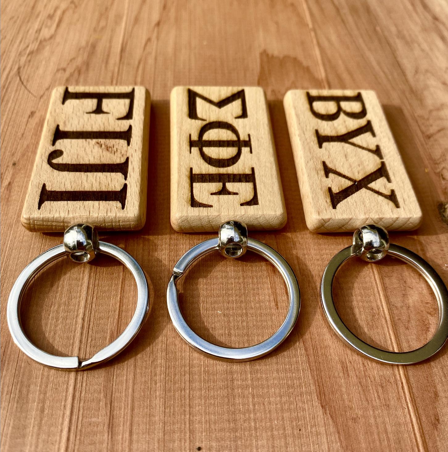 Custom Wooden Fraternity Keychains| Greek Life Keychains| Fraternity Gifts| Greek Life Gift | College Gifts| Officially Licensed Accessories