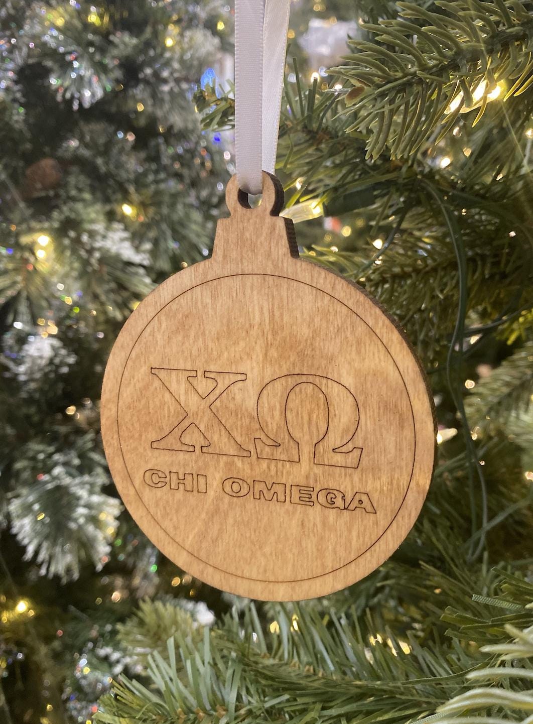 Chi Omega Wooden Ornament| Chi O Christmas| Custom Ornaments| Sorority Gifts| Greek Life Gift |College Gift| Officially Licensed Accessories