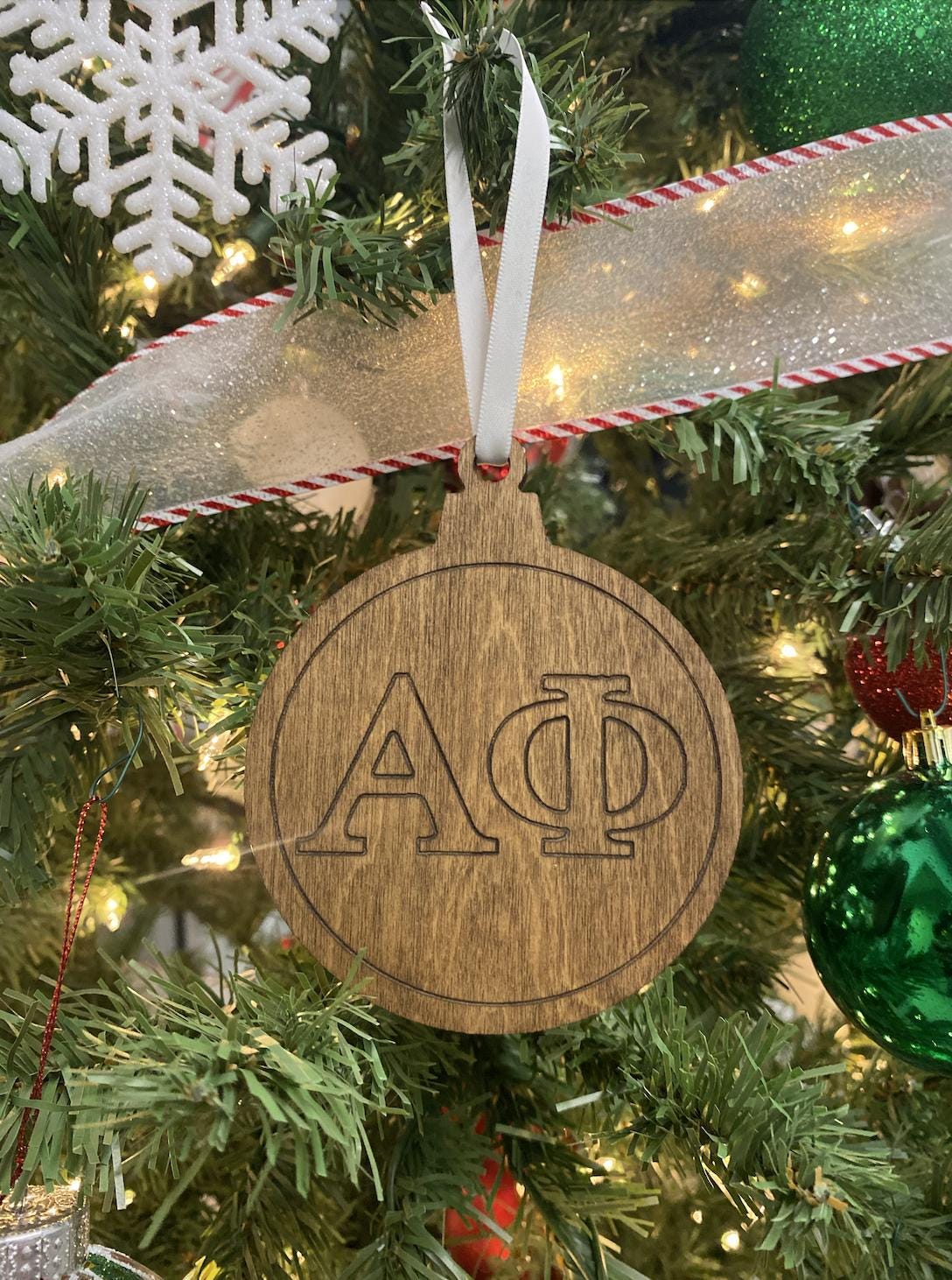 Alpha Phi Christmas Ornaments| A Phi Ornaments| Custom Sorority Ornaments|Greek Life & College Gifts| Officially Licensed Accessories