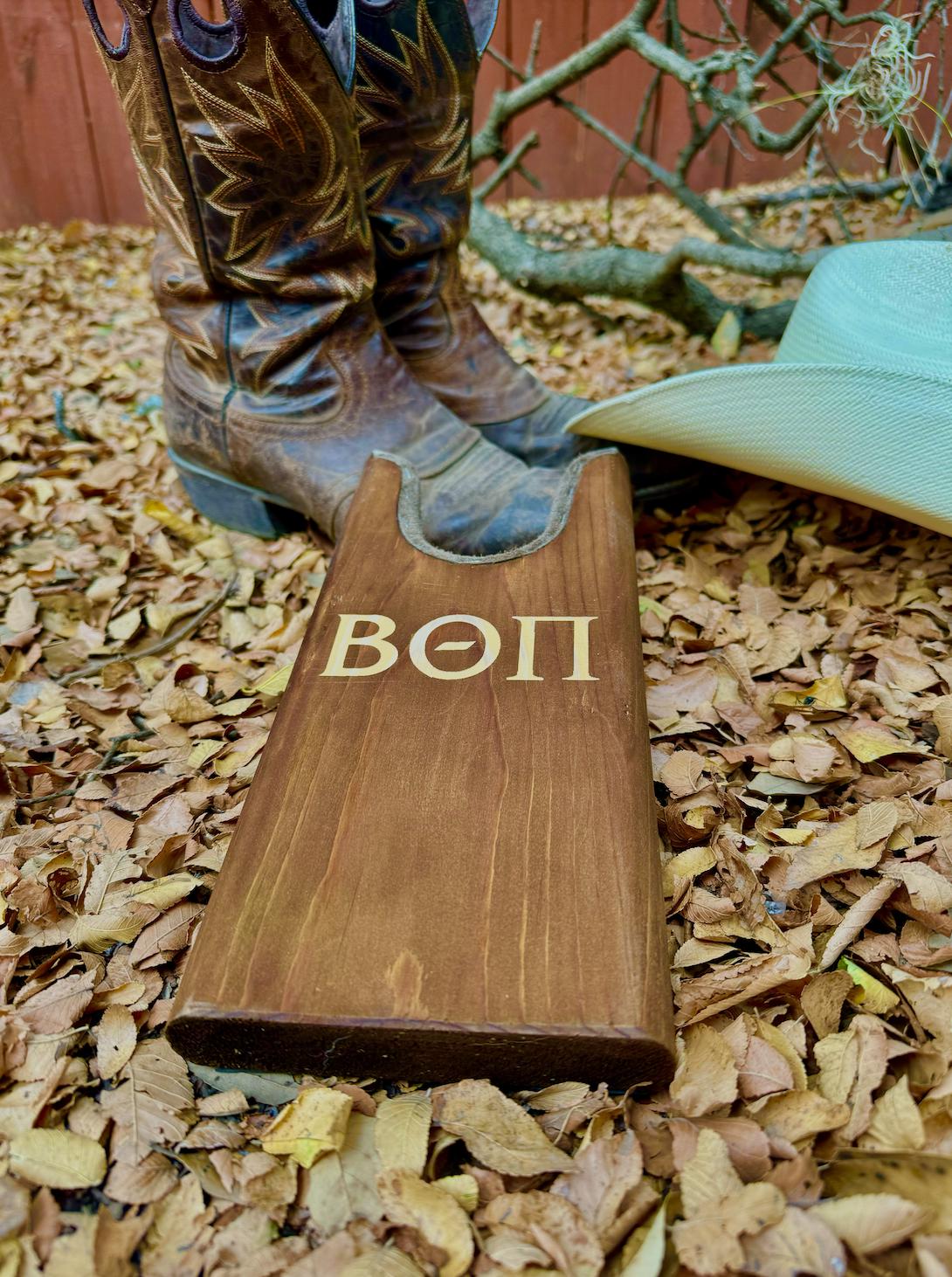 Custom Fraternity Wooden Boot Jacks| Greek Life Boot Jacks| Cowboy Boot Gifts|Fraternity Gifts|College Gift| Officially Licensed Accessories