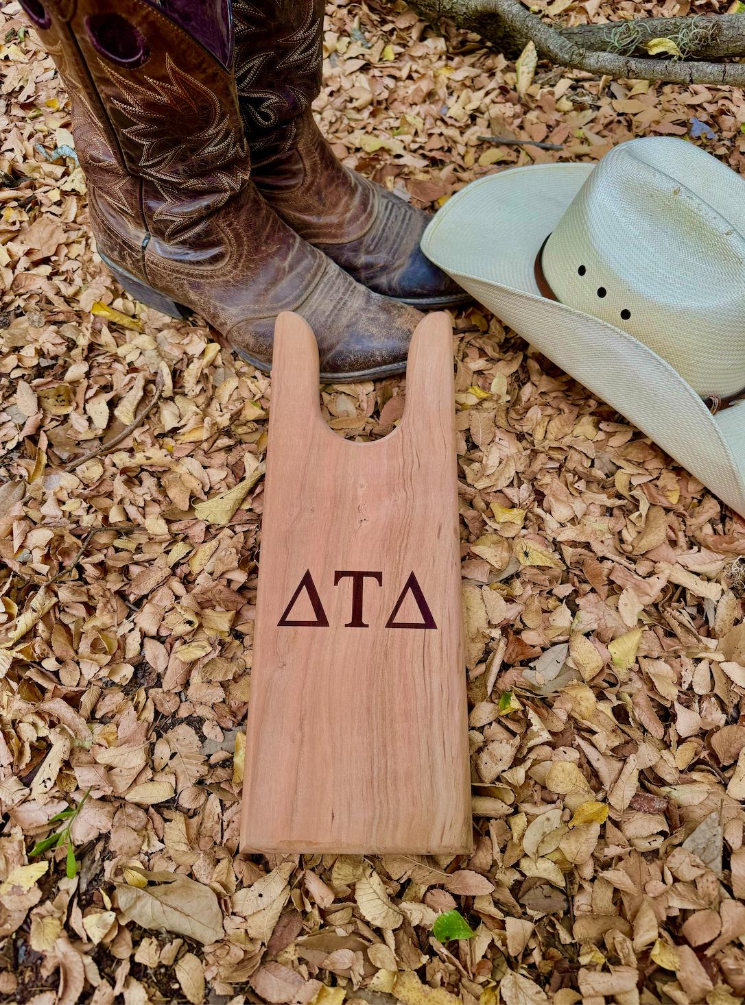 Custom Fraternity & Sorority Cherry Wood Boot Jacks| Greek Life Boot Jacks| Cowboy Boot Gifts| College Gift| Officially Licensed Accessories