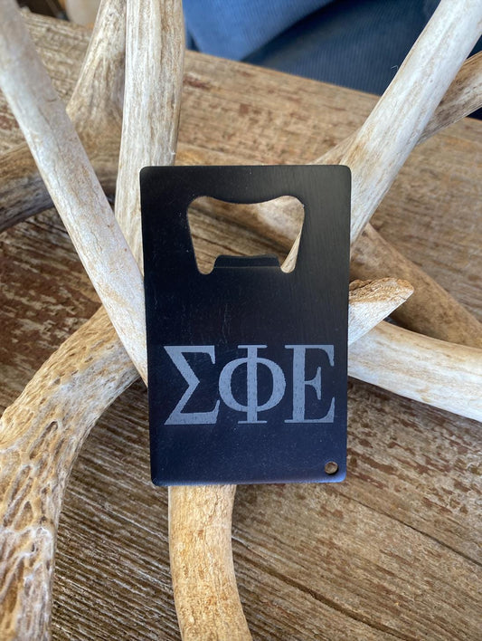 Custom Fraternity Metal Wallet Bottle Opener| Greek Life Bottle Openers| Fraternity Gifts| College Gift| Officially Licensed Accessories