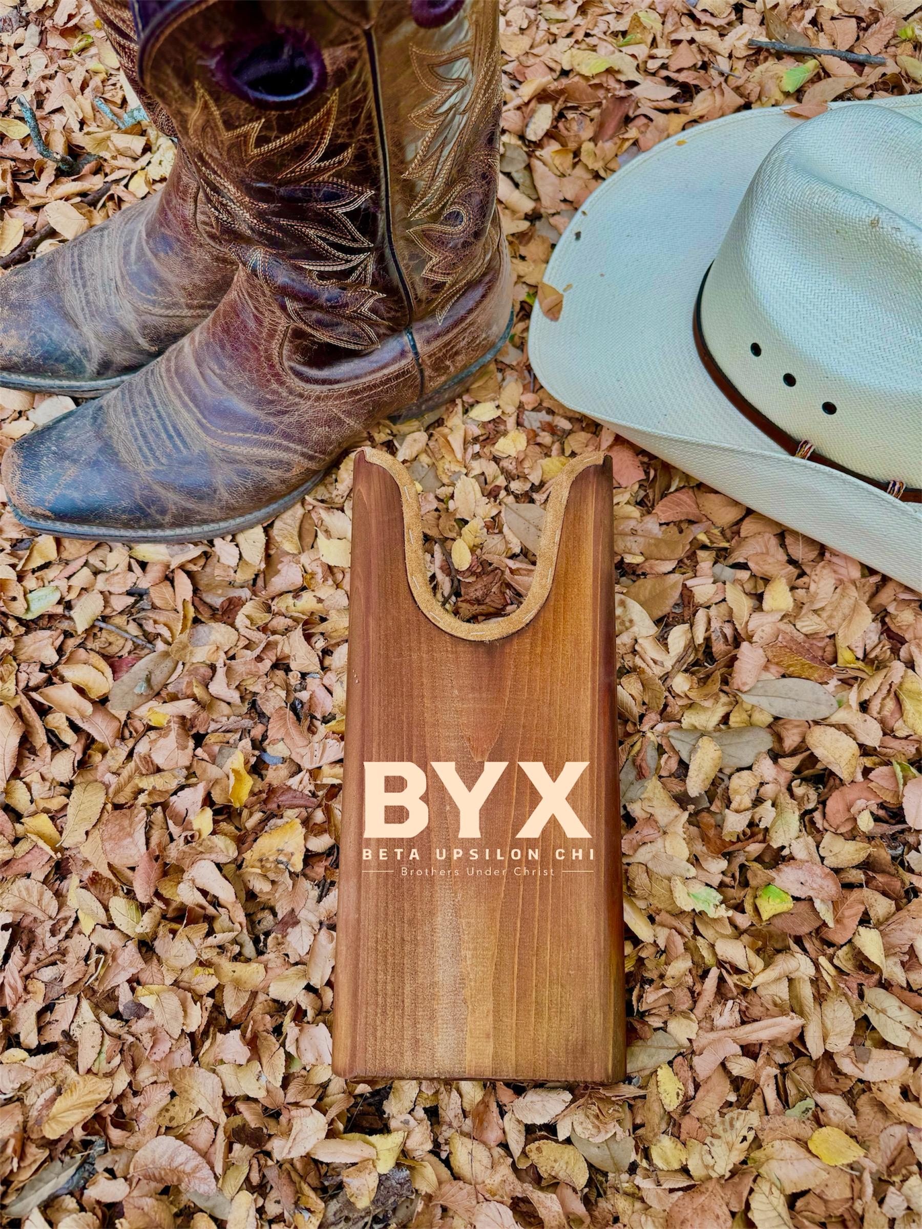 Beta Upsilon Chi (BYX) Fraternity Wooden Boot Jack| Custom Boot Jacks| Cowboy Boots Christan| College Gift| Officially Licensed Accessories