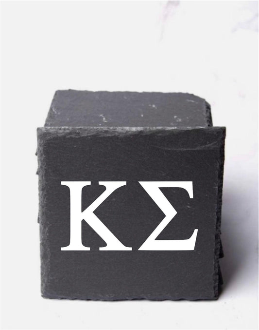 Kappa Sigma Slate Coasters (4) | Kappa Sig Coasters| Custom Fraternity Gifts| Greek Life Gift| College Gift| Officially Licensed Accessories