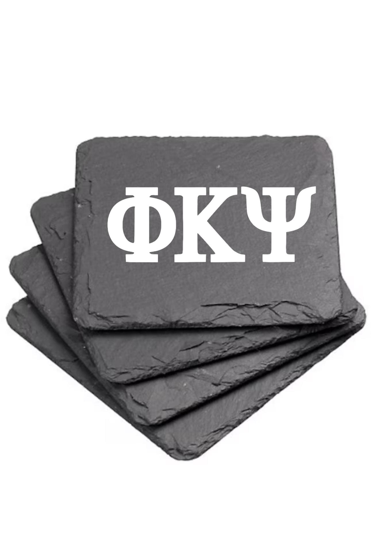 Phi Kappa Psi Slate Coasters (4) | Phi Psi Coasters| Custom Fraternity Gifts| Greek Life Gift| College Gift| Officially Licensed Accessories