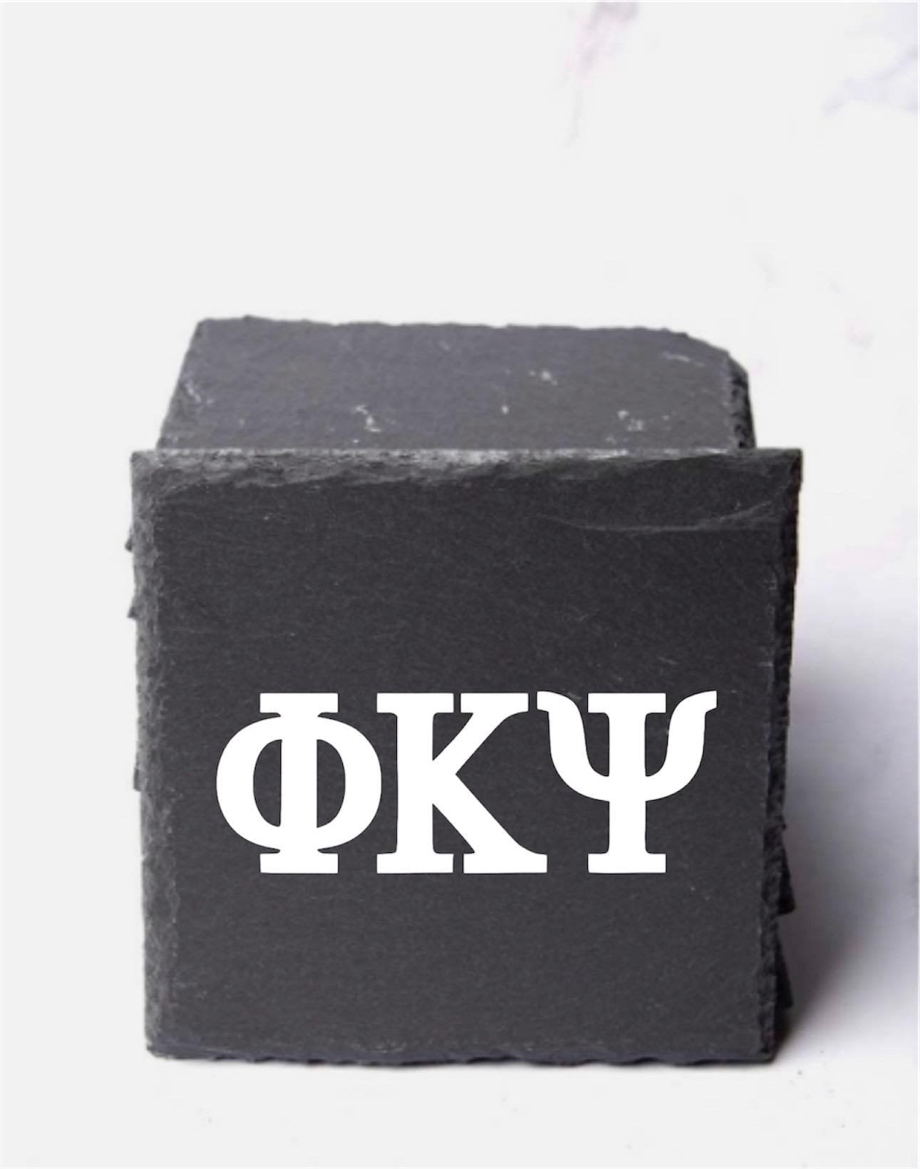 Phi Kappa Psi Slate Coasters (4) | Phi Psi Coasters| Custom Fraternity Gifts| Greek Life Gift| College Gift| Officially Licensed Accessories