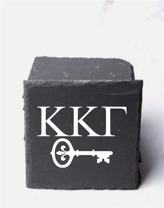 Kappa Kappa Gamma Slate Coasters (4)| Kappa Coasters| Custom Sorority Gifts| Greek Life Gift| College Gift| Officially Licensed Accessories