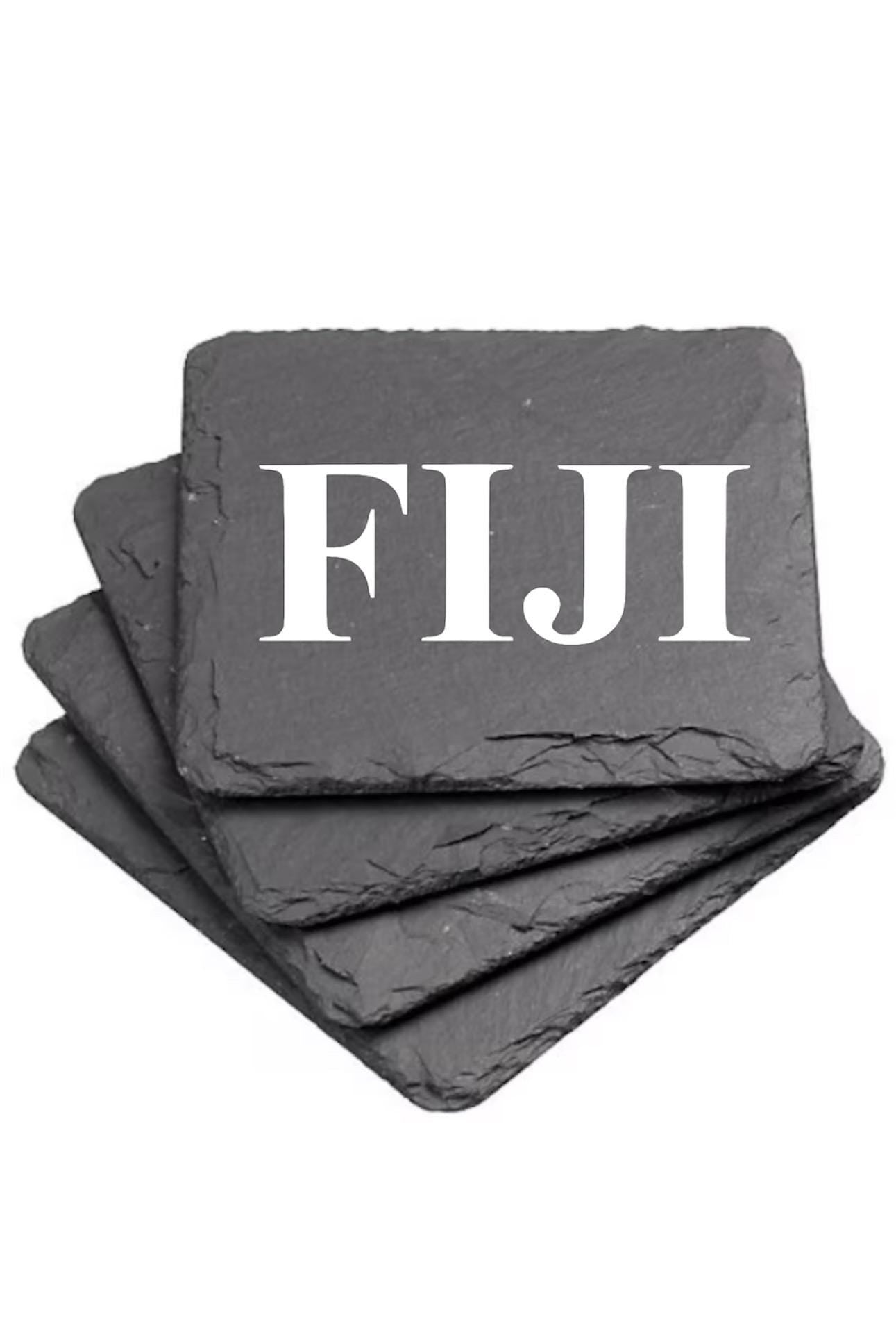 FIJI Slate Coasters (4) | FIJI Coasters| Custom Fraternity Gifts| Greek Life Gift| College Gift| Officially Licensed Accessories