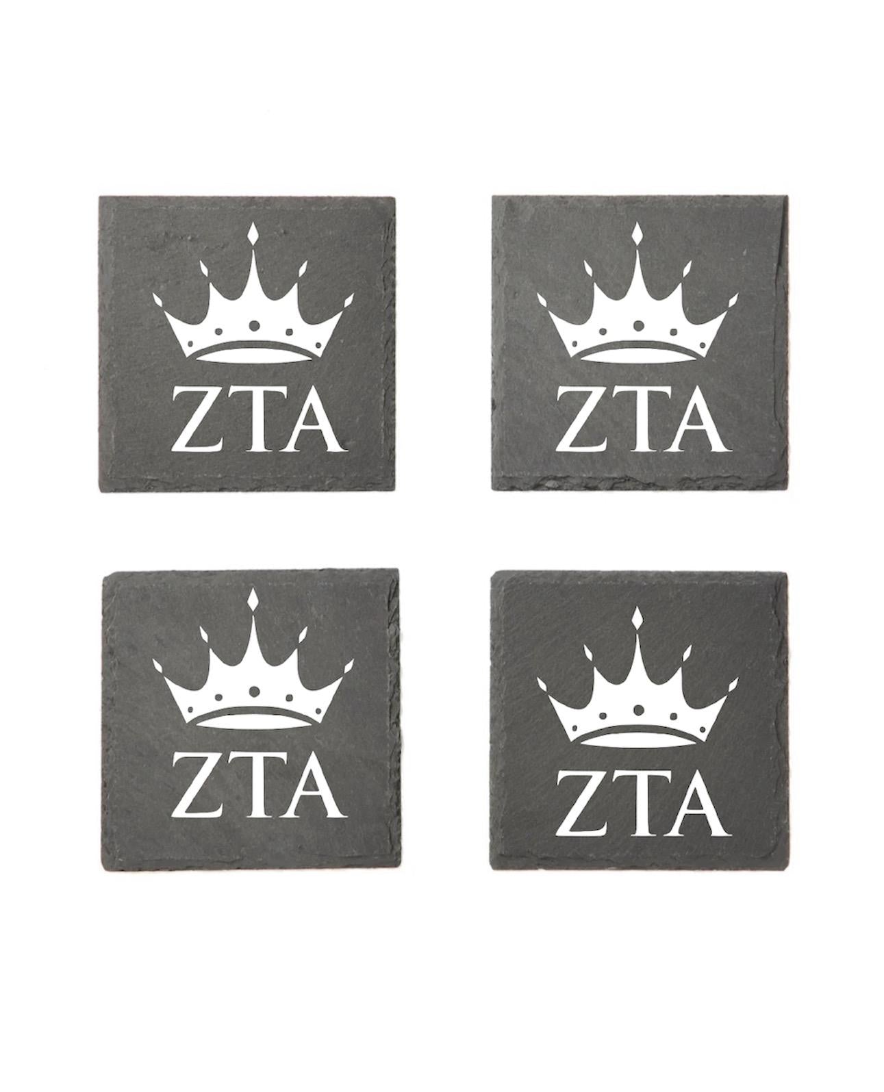 Zeta Tau Alpha Slate Coasters (4)| ZETA Coasters| Custom Sorority Gifts| Greek Life Gifts| College Gifts| Officially Licensed Accessories