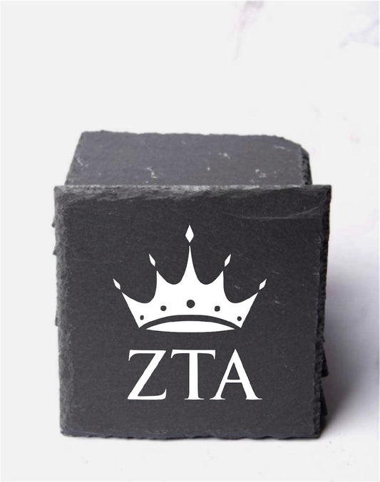 Zeta Tau Alpha Slate Coasters (4)| ZETA Coasters| Custom Sorority Gifts| Greek Life Gifts| College Gifts| Officially Licensed Accessories