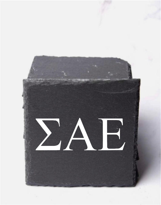 Sigma Alpha Epsilon Slate Coasters (4) | SAE Coasters| Custom Frat Gifts| Greek Life Gift| College Gift| Officially Licensed Accessories