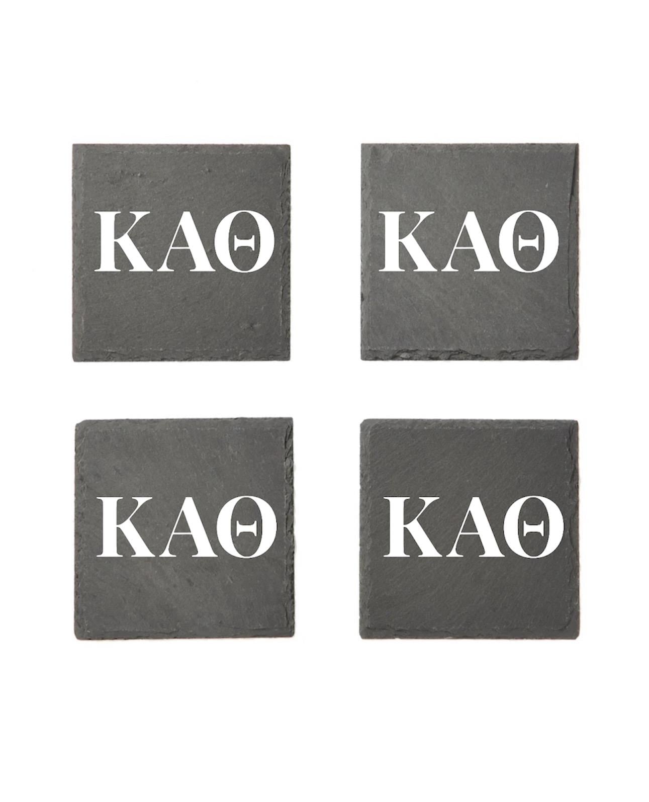 Kappa Alpha Theta Slate Coasters (4)| Theta Coasters| Custom Sorority Gifts| Greek Life Gift| College Gift| Officially Licensed Accessories