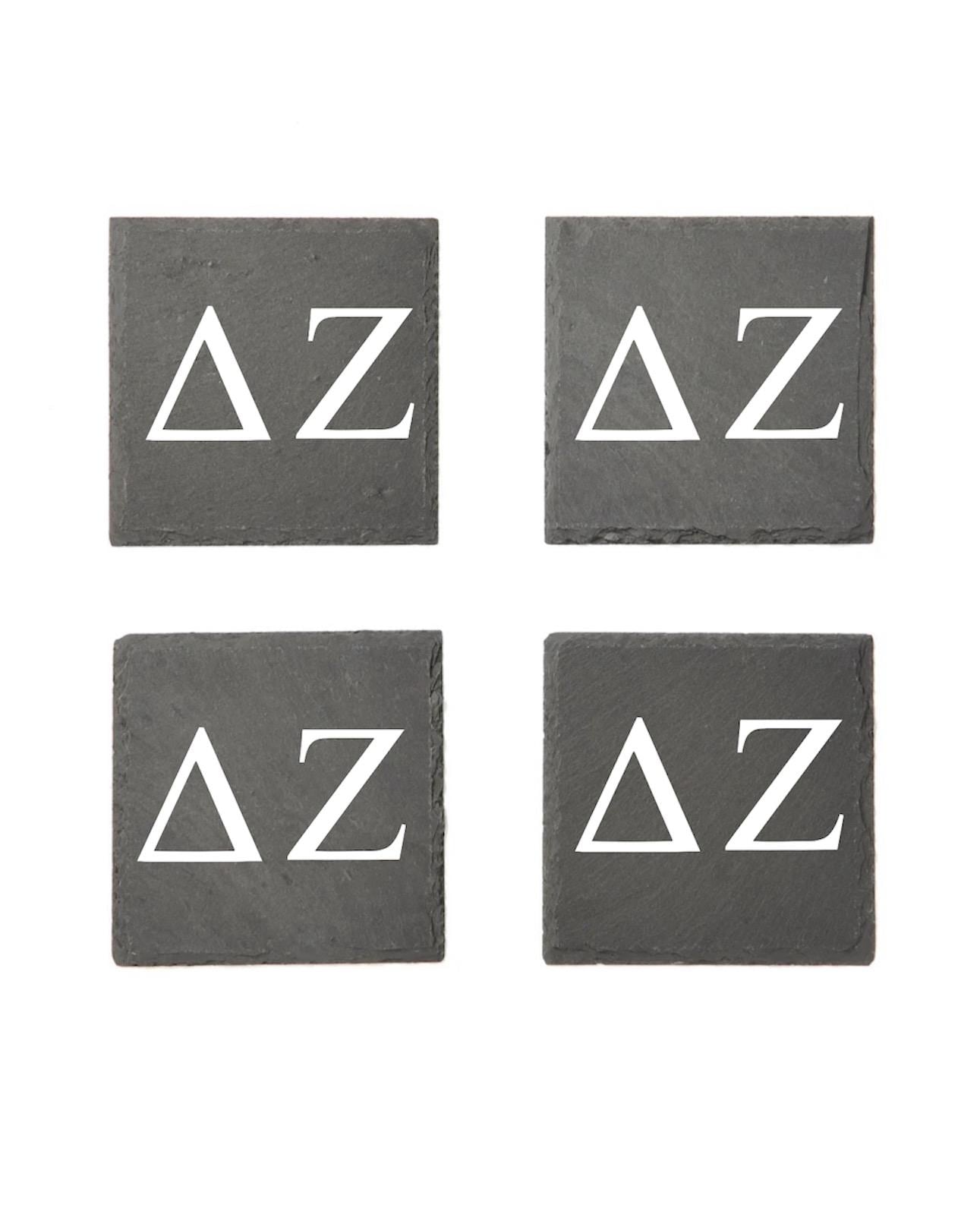 Delta Zeta Slate Coasters (4)| DZ Coasters| Custom Sorority Gifts| Greek Life Gifts| College Gifts| Officially Licensed Accessories