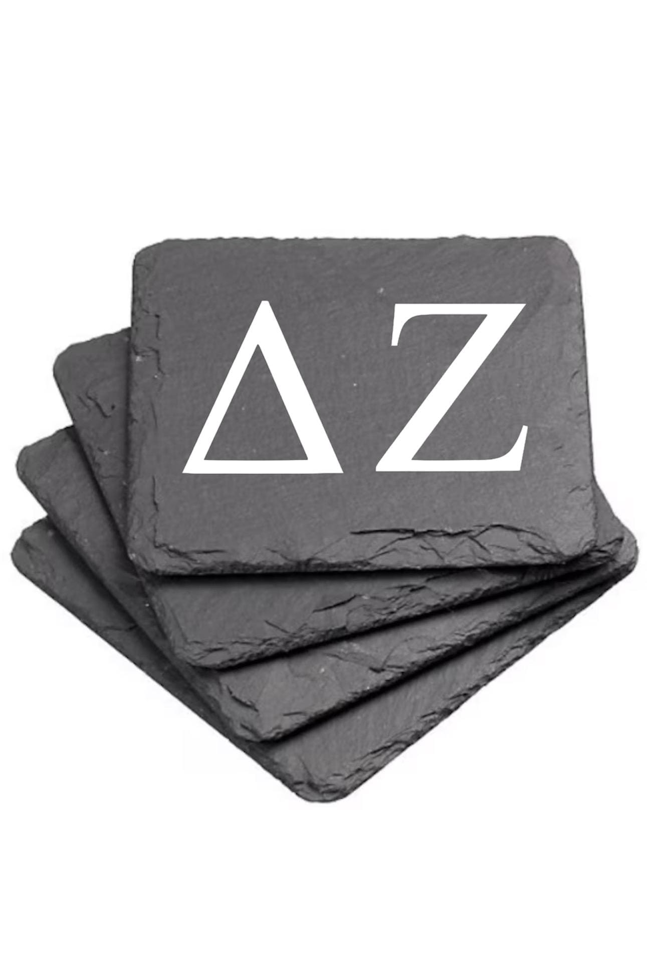 Delta Zeta Slate Coasters (4)| DZ Coasters| Custom Sorority Gifts| Greek Life Gifts| College Gifts| Officially Licensed Accessories