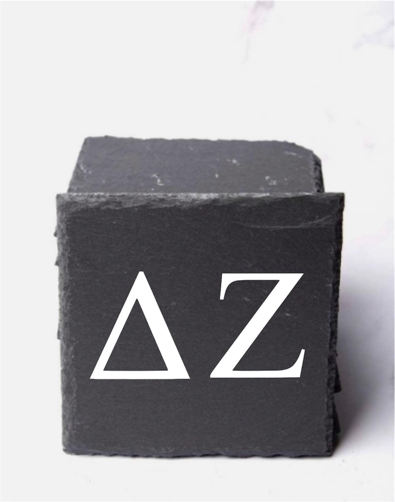 Delta Zeta Slate Coasters (4)| DZ Coasters| Custom Sorority Gifts| Greek Life Gifts| College Gifts| Officially Licensed Accessories