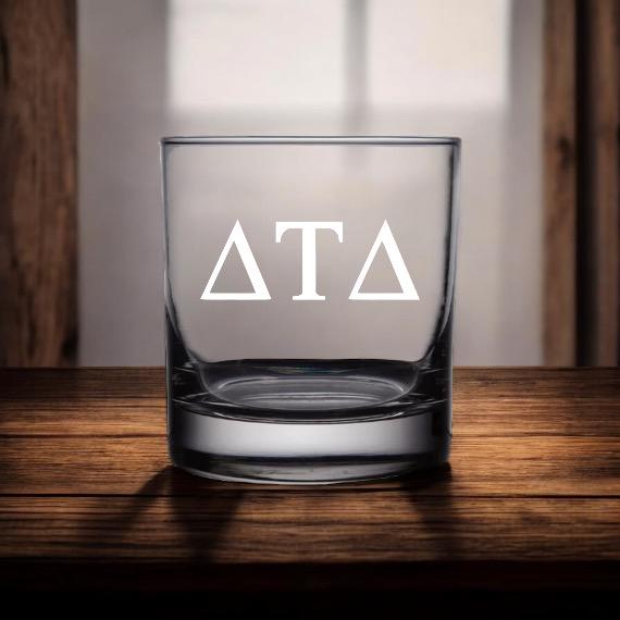 Custom Delta Tau Delta ΔΤΔ Whiskey Glass| Greek Life 10.5 oz Glass | Fraternity Gifts| Alumni Gifts| Officially Licensed Accessories