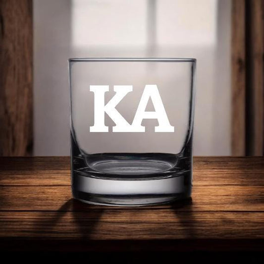 Custom Kappa Alpha Order (KA) Whiskey Glass| Greek Life 10.5 oz Glass | Fraternity Gifts| Alumni Gifts| Officially Licensed Accessories