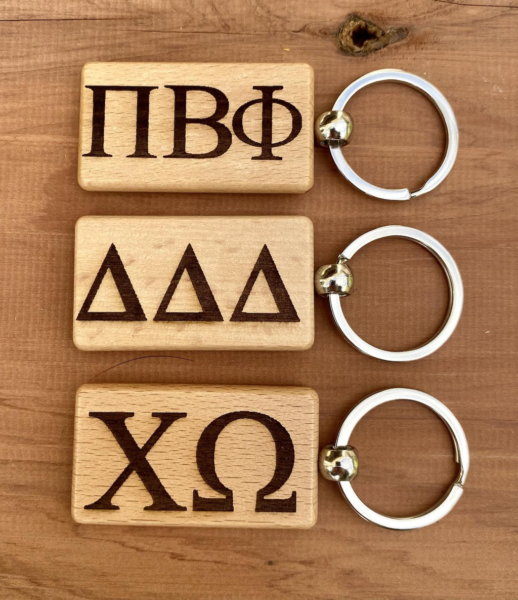 Custom Wooden Sorority Keychains| Greek Life Keychains| Sorority Gifts| Greek Life Gifts | College Gifts| Officially Licensed Accessories