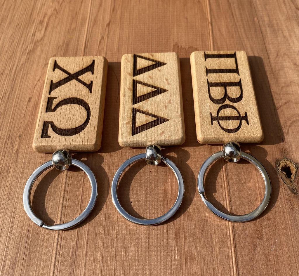 Custom Wooden Sorority Keychains| Greek Life Keychains| Sorority Gifts| Greek Life Gifts | College Gifts| Officially Licensed Accessories