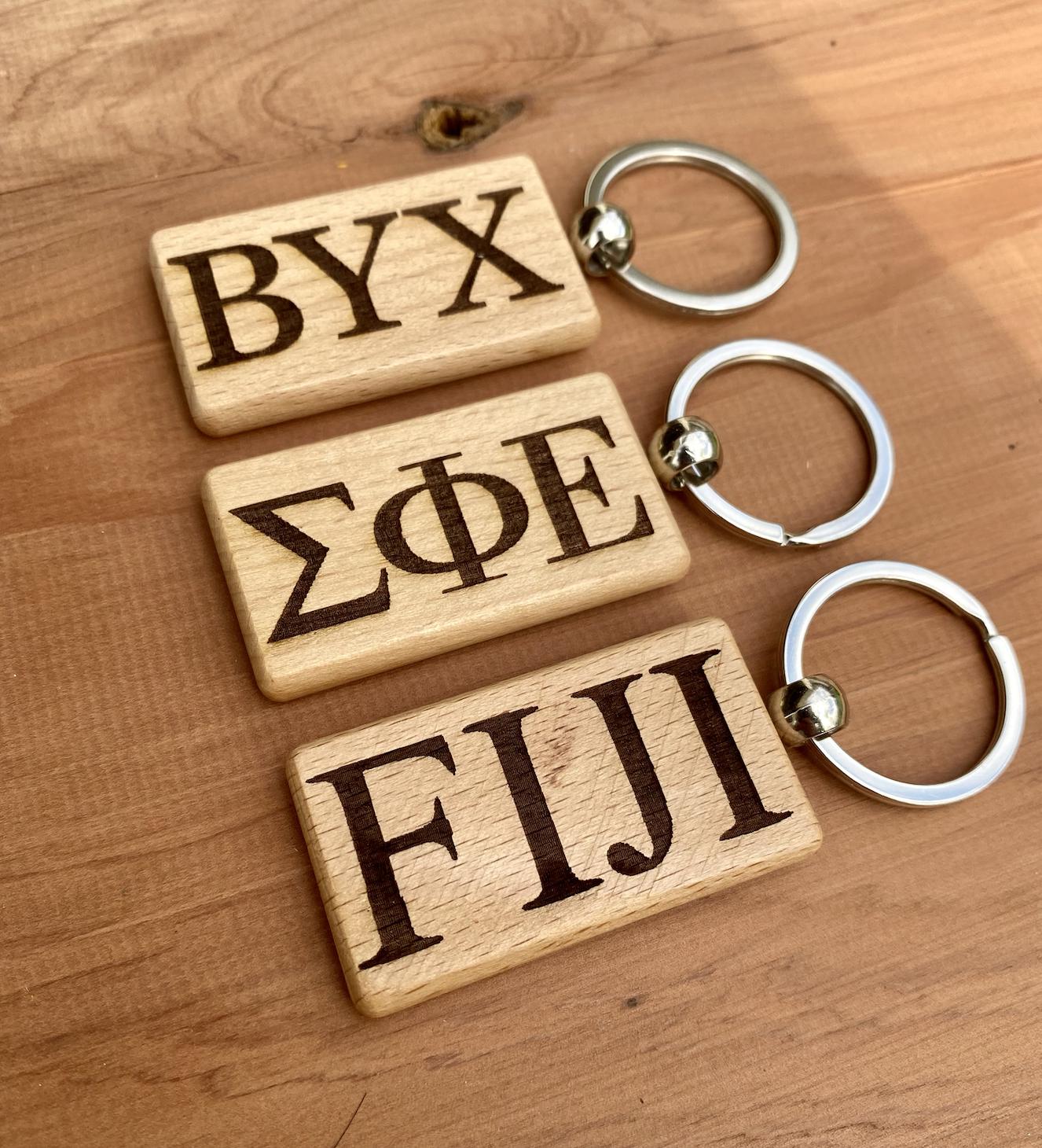 Custom Wooden Fraternity Keychains| Greek Life Keychains| Fraternity Gifts| Greek Life Gift | College Gifts| Officially Licensed Accessories