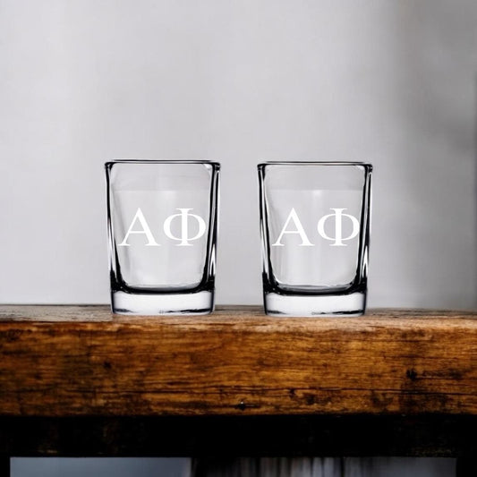 Custom Alpha Phi Sorority Shot Glasses| Greek Life 2 oz Glass | Sorority Gifts| Big Little Gifts| College| Officially Licensed Accessories