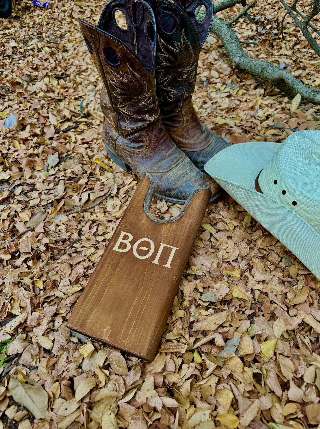 Custom Fraternity Wooden Boot Jacks| Greek Life Boot Jacks| Cowboy Boot Gifts|Fraternity Gifts|College Gift| Officially Licensed Accessories