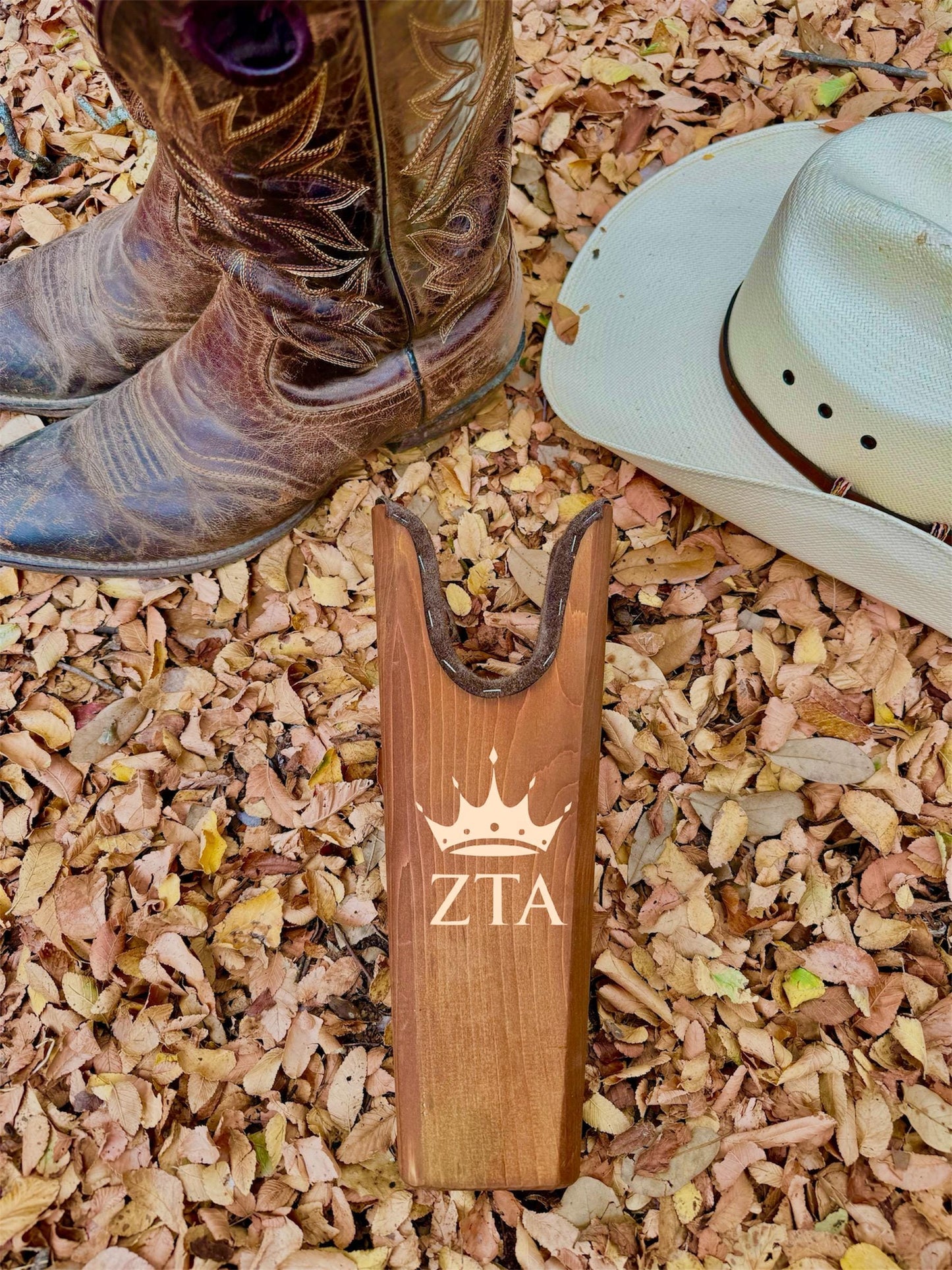 Zeta Tau Alpha (ZTA) Sorority Boot Jack| Greek Life Boot Jacks| Cowboy Boots|Soroity Gift|College Gift| Officially Licensed Accessories