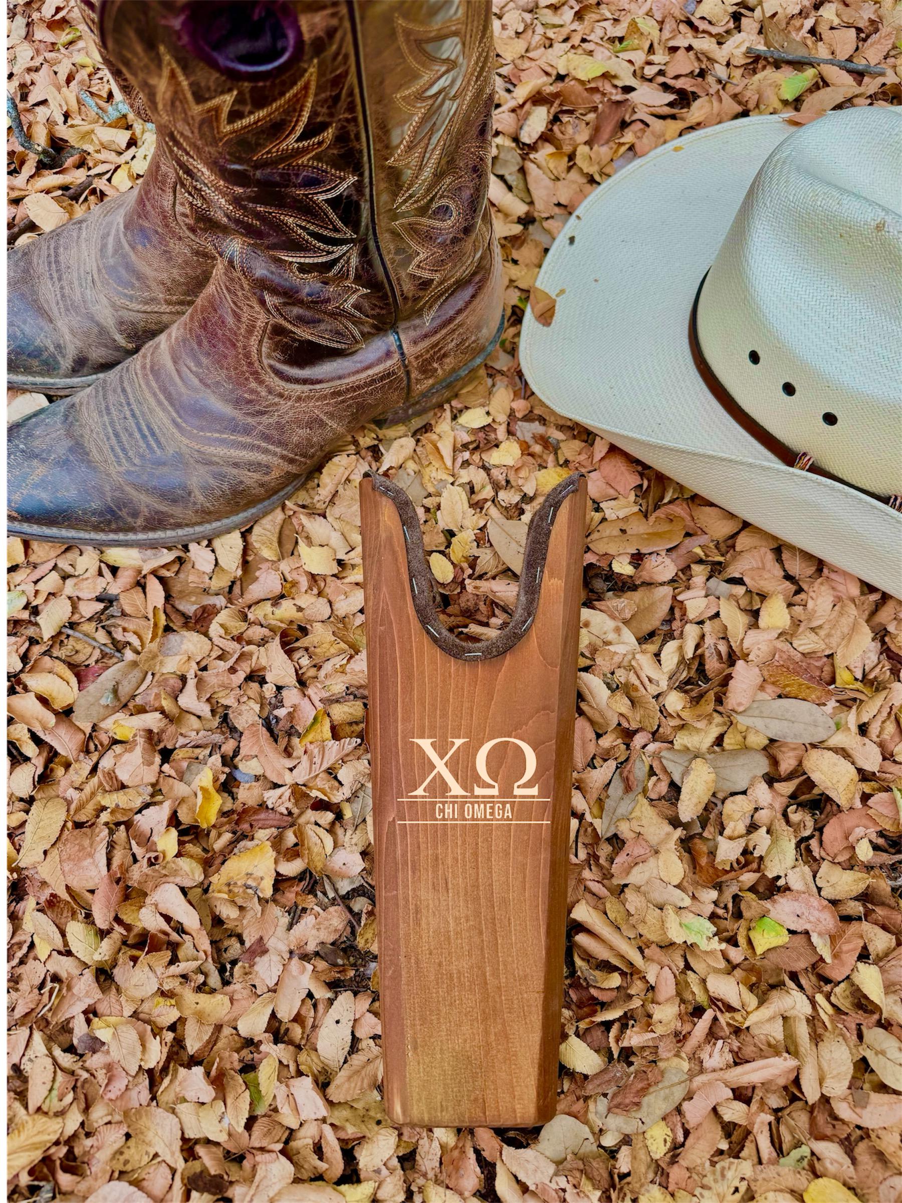 Chi Omega (Chi O) Sorority Boot Jack| Greek Life Boot Jacks| Cowboy Boots|Soroity Gift|College Gift| Officially Licensed Accessories