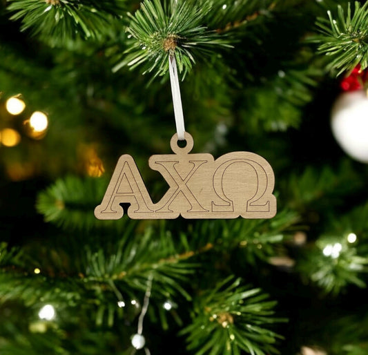 Alpha Chi Omega Wooden Ornament| A Chi O Gift| Sorority| Greek Life Ornament| Greek Life & College Gifts| Officially Licensed Accessories