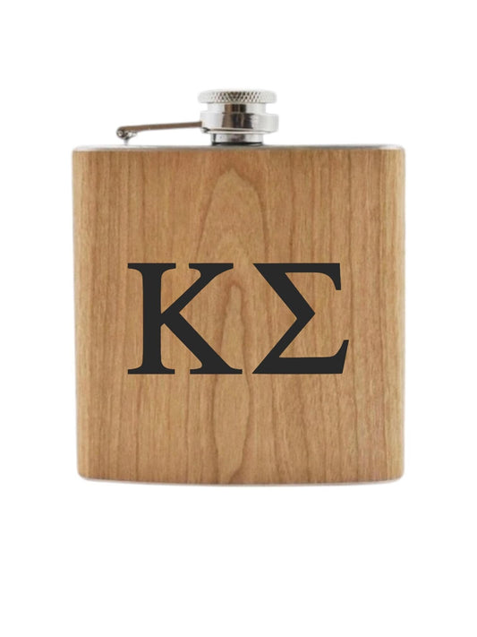 Custom Kappa Sigma (K Sig) Fraternity Wooden Flask| Greek Life Flask| Fraternity Gifts| College| Frat Forma| Officially Licensed Accessories