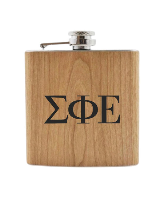 Custom Sigma Phi Epsilon (Sig Ep) Fraternity Wooden Flask| Greek Life| Fraternity| College Gift| Frat Formal|Officially Licensed Accessories