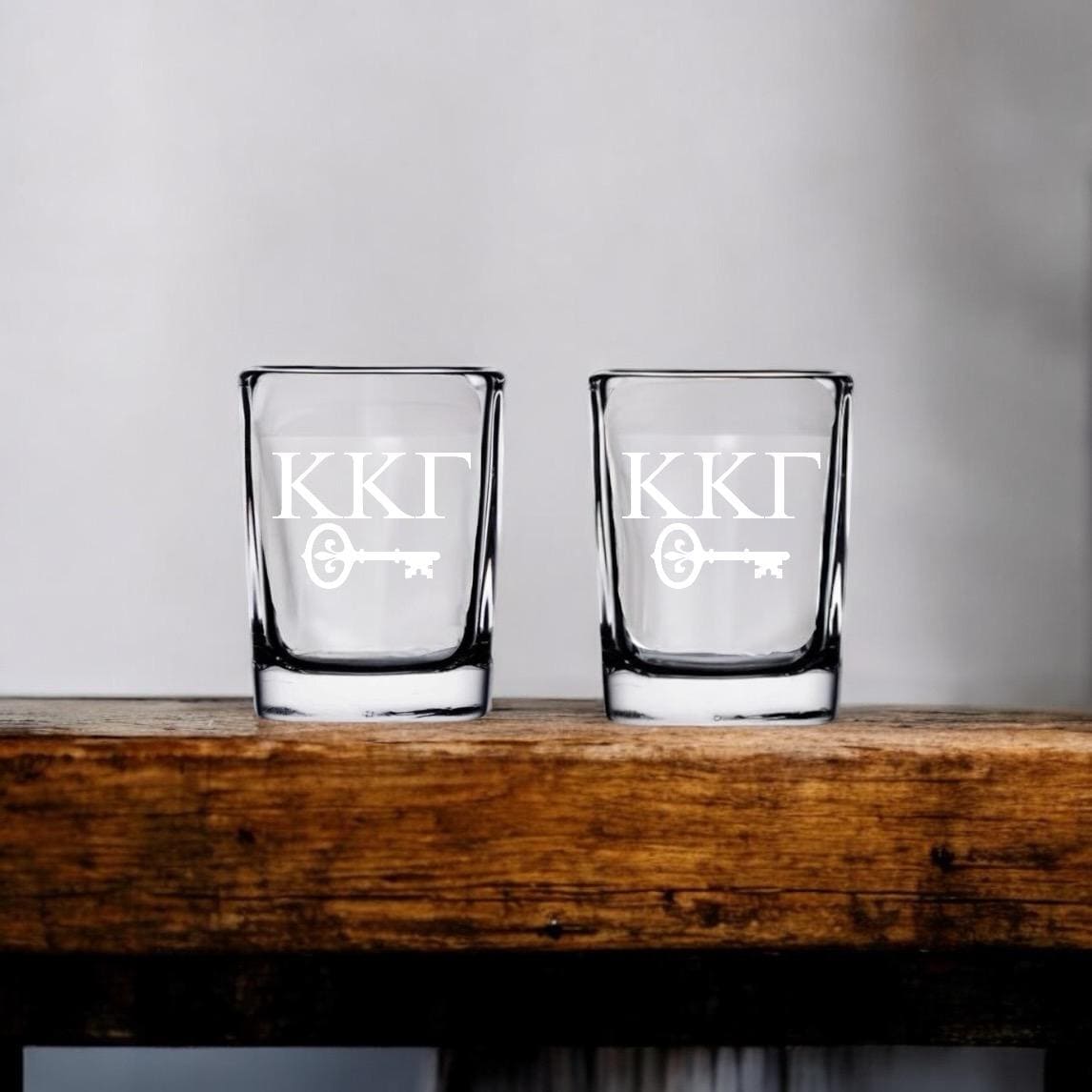 Custom Sorority Shot Glasses| Greek Life 2 oz Glass | Sorority Gifts| Big Little Gifts| College Gifts| Officially Licensed Accessories