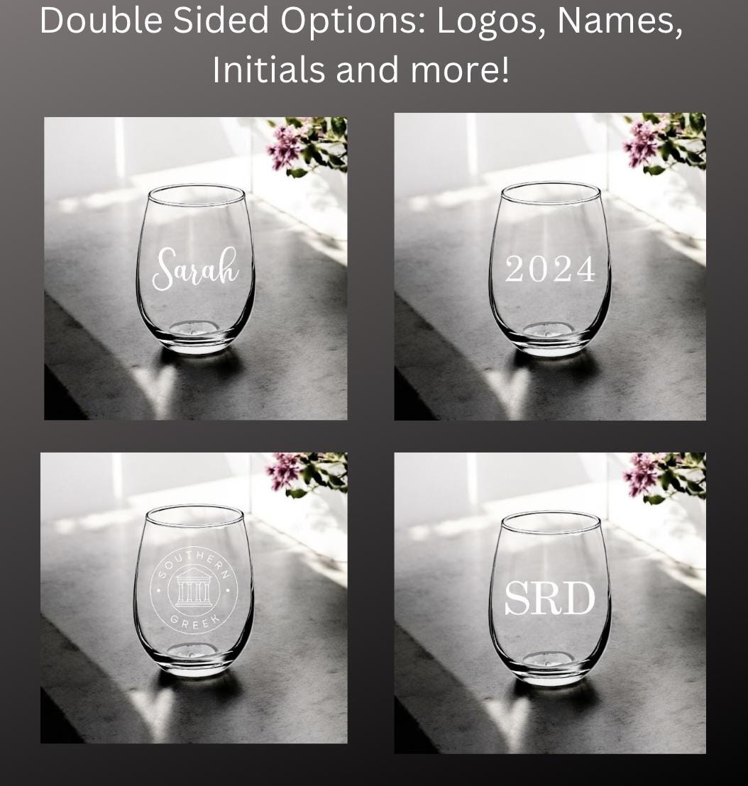 Custom Delta Gamma Sorority Wine Glasses| Greek Life 15 oz Glass | Sorority Gifts| Big Little Gifts|College| Officially Licensed Accessories