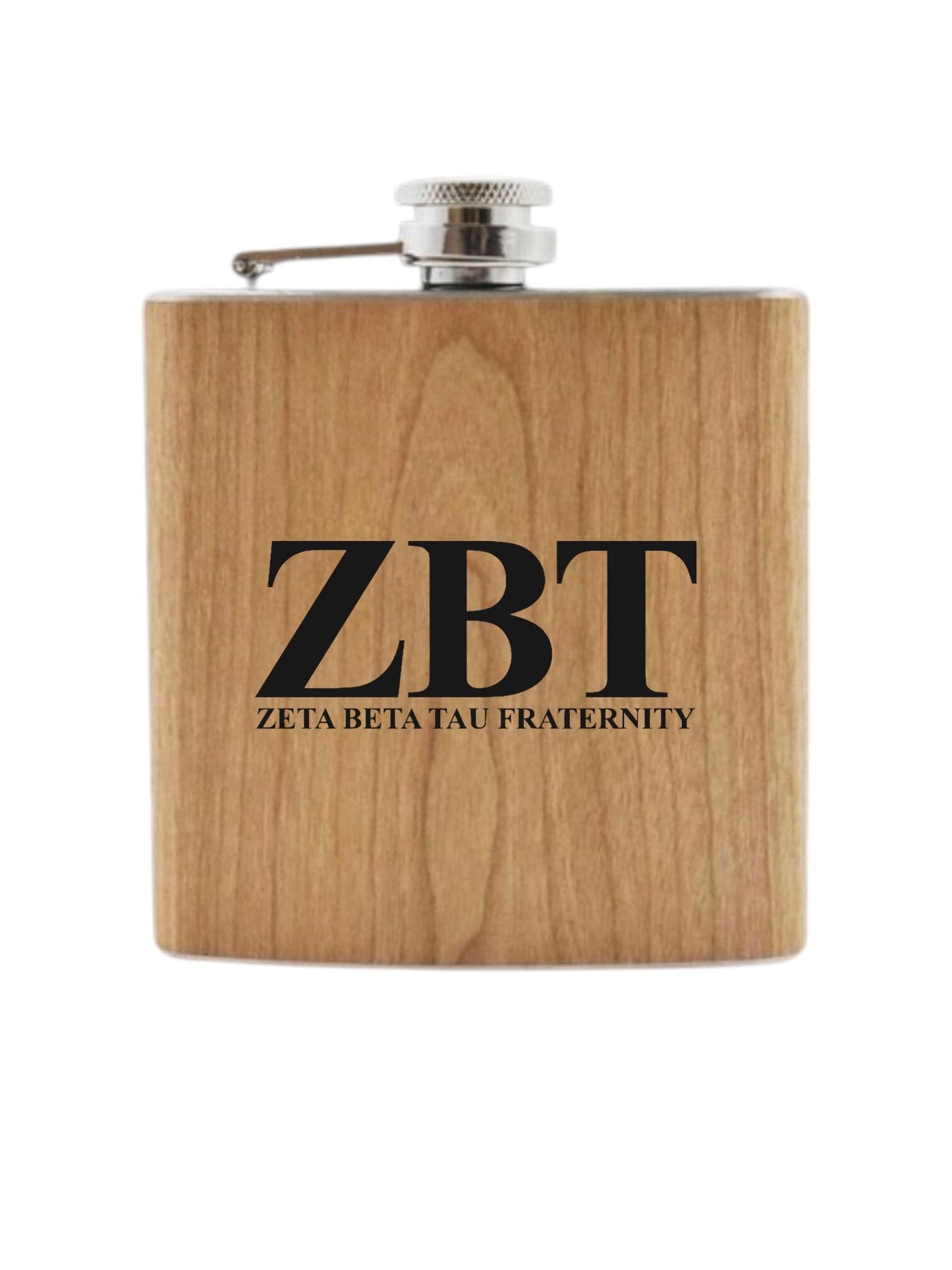 Custom Zeta Beta Tau (ZBT) Fraternity Wooden Flask| Greek Life| Fraternity Gifts| College| Frat Forma| Officially Licensed Accessories